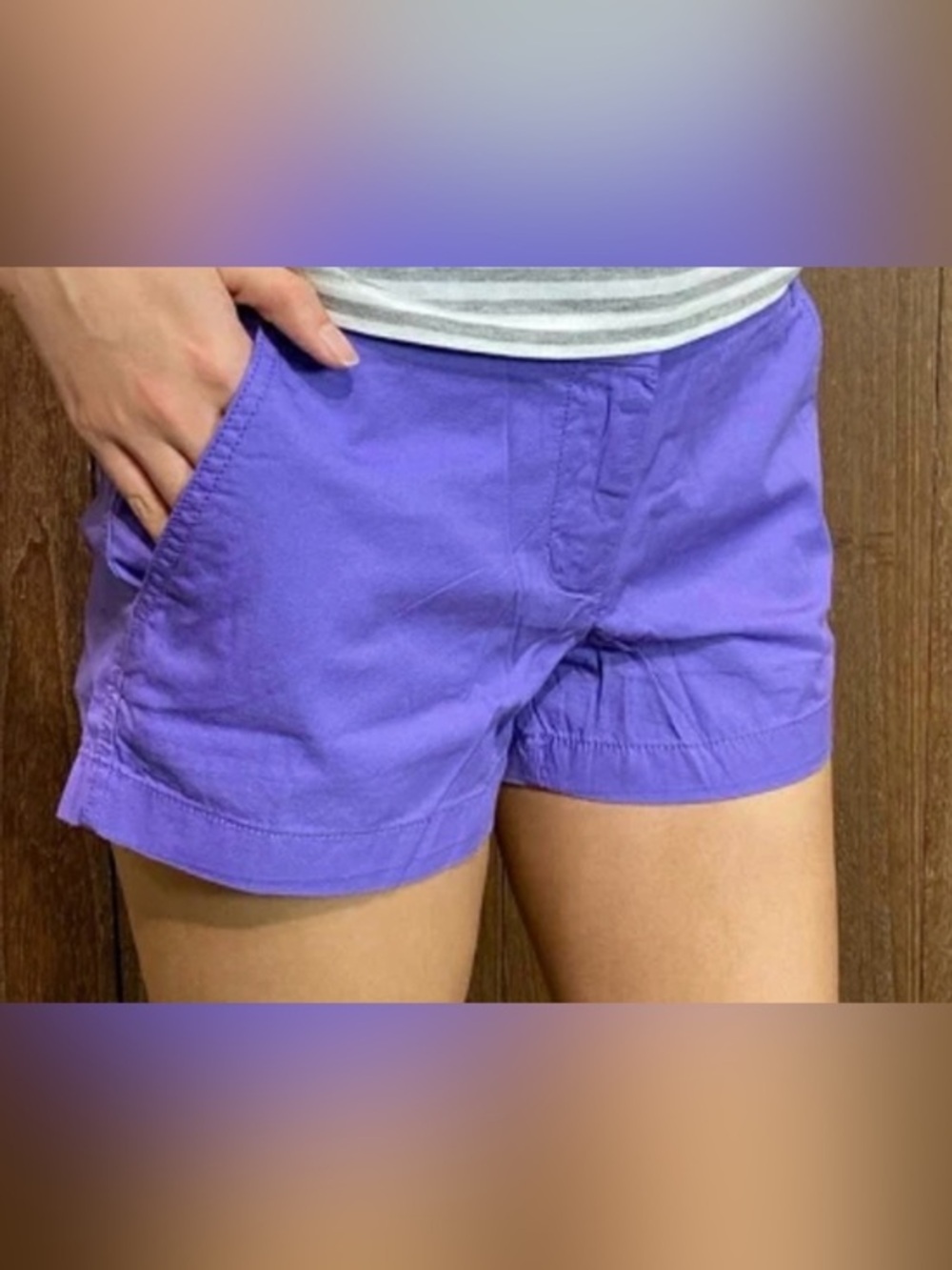 NWOT J. Crew Cotton Purple Shorts